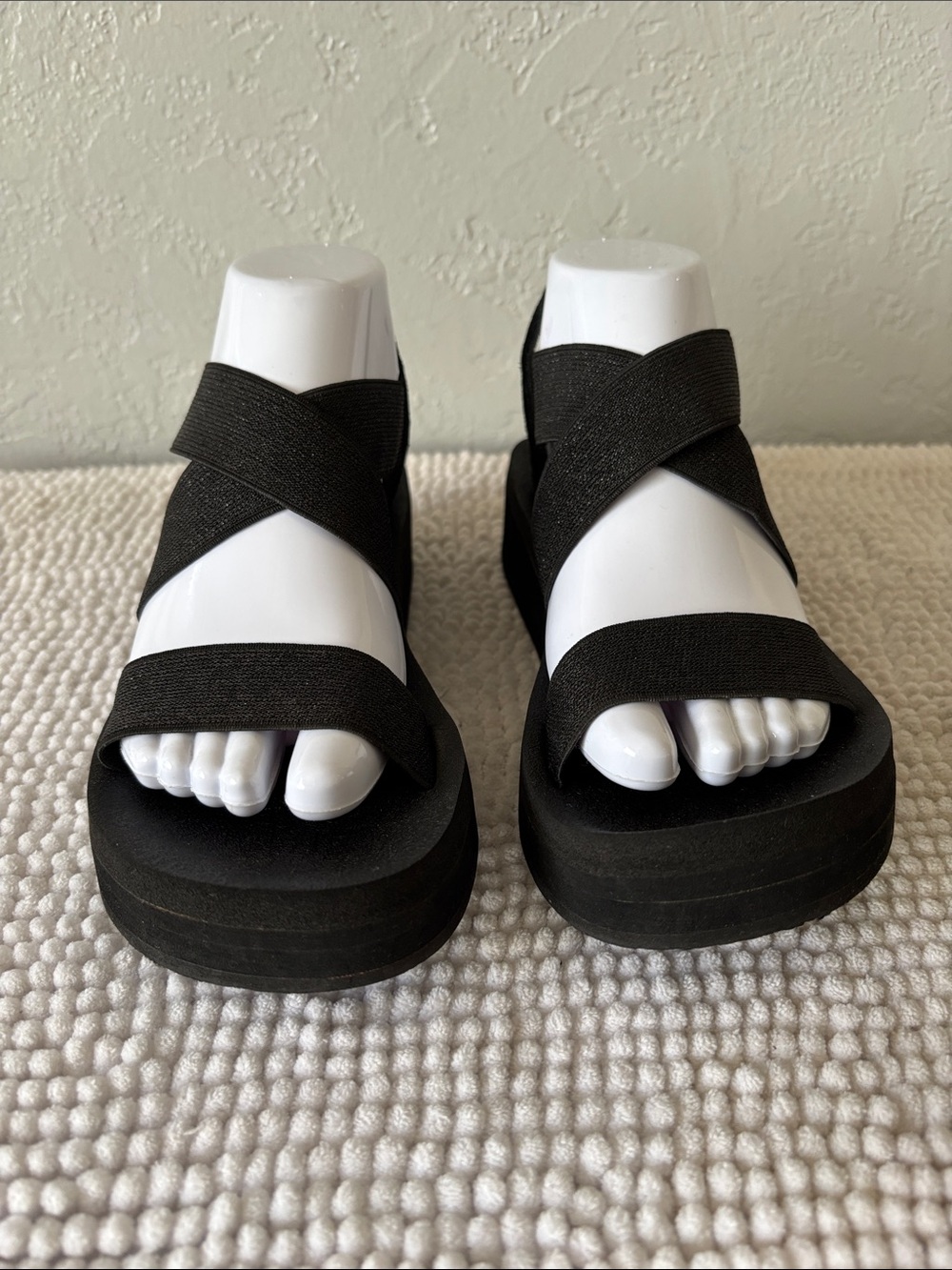 Yellow box Platform Elastic Strap Sandals - Picture 3 of 13